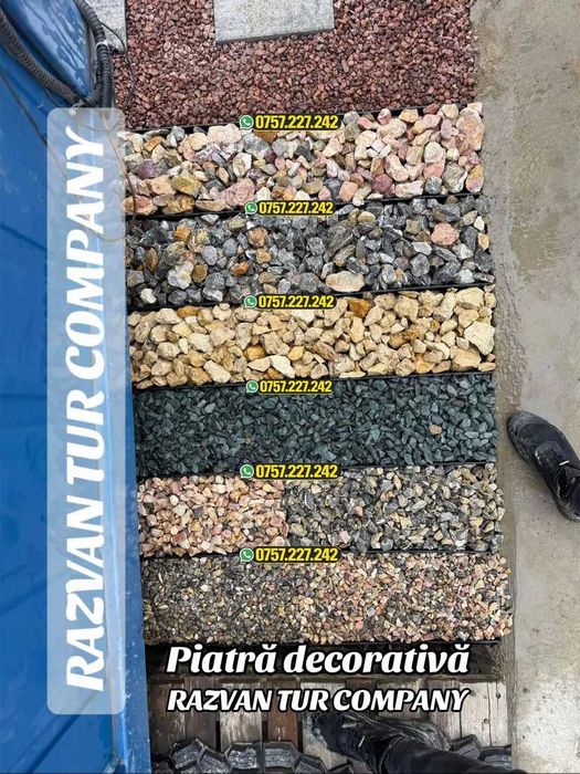 Piatră decorativă 25–63 mm / 90–120 mm | Grădină | Garduri | Livrare