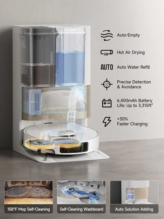 Прахосмукачка робот Dreame X40 Ultra Complete 12000Pa,Mop, авт.пълнене