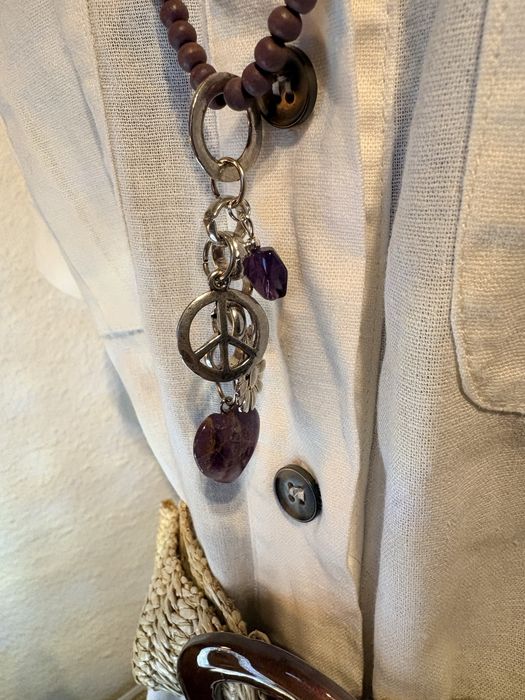 Colier lila cu ametist și argint