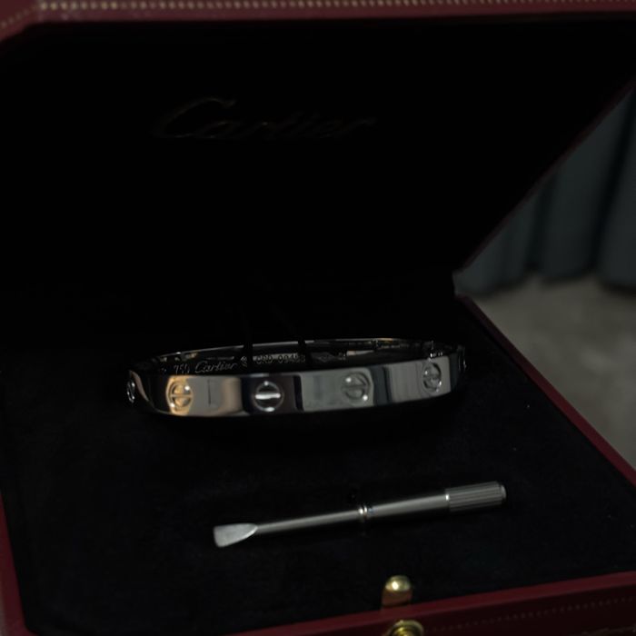 Cartier Love Bracelet Silver Placat Aur Alb