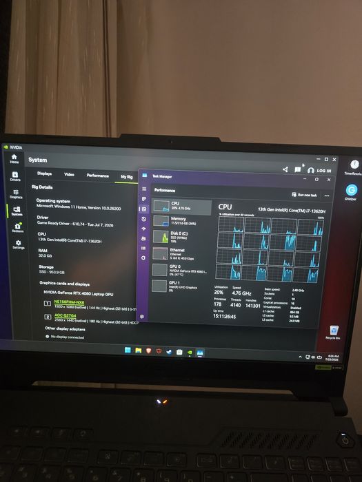 Laptop Asus tuf f15 2024 rtx 4060 i7 13620h