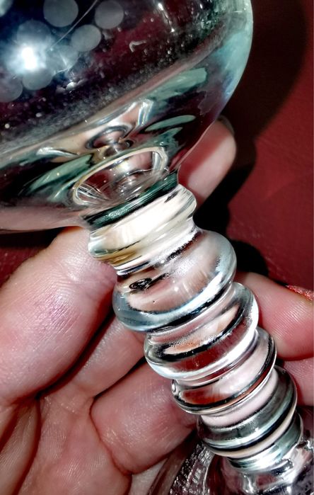 Кристални чаши 6 бр гравирани гроздов флорален мотив ракия 89 лв за 6