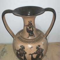 Vaza din lut cu doua manere decor