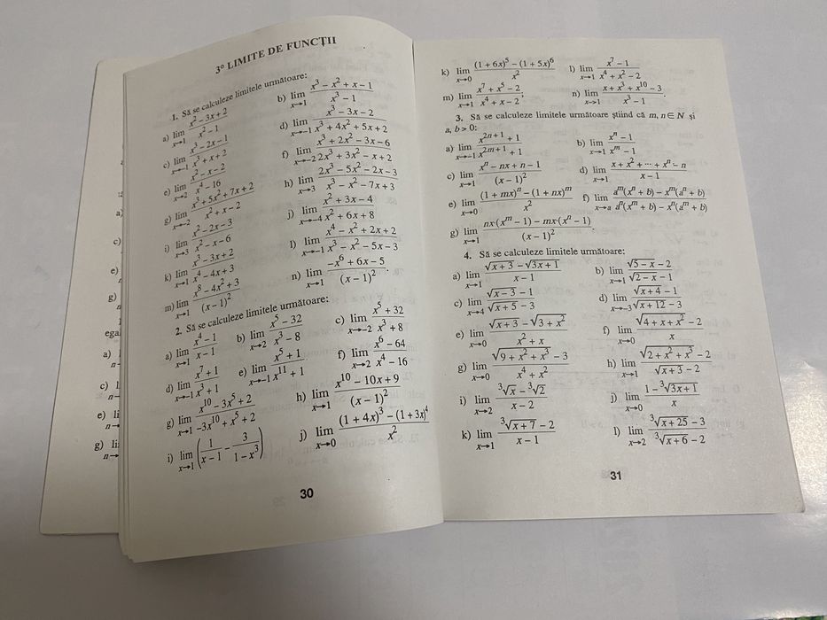 Schneider- Culegere de probleme de analiză matematică cls. 11-12.