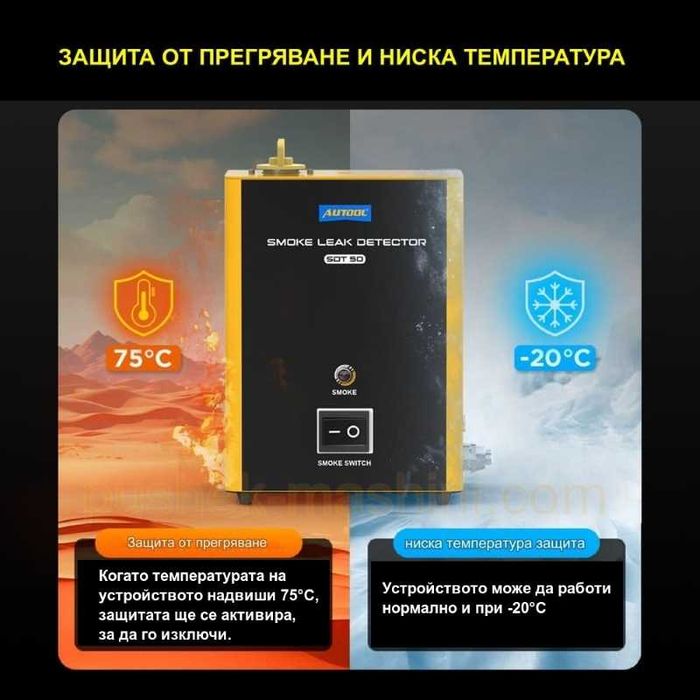 Детектор за откриване на течове с дим | Пушек машина за диагностика