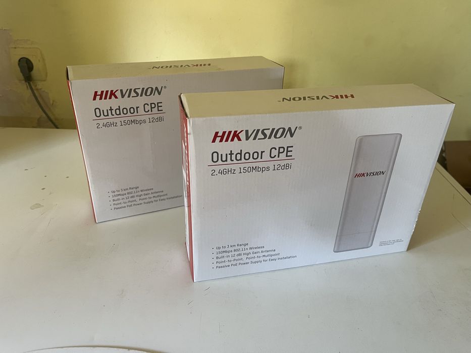 Bridge wireless Hikvision, 150 Mbps, 2.4 GHz, 3 km