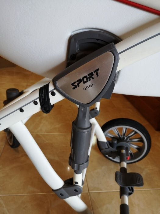 Anex Sport Deep Sea, Blue, White Eco Leather 2017 детска количка 2in1