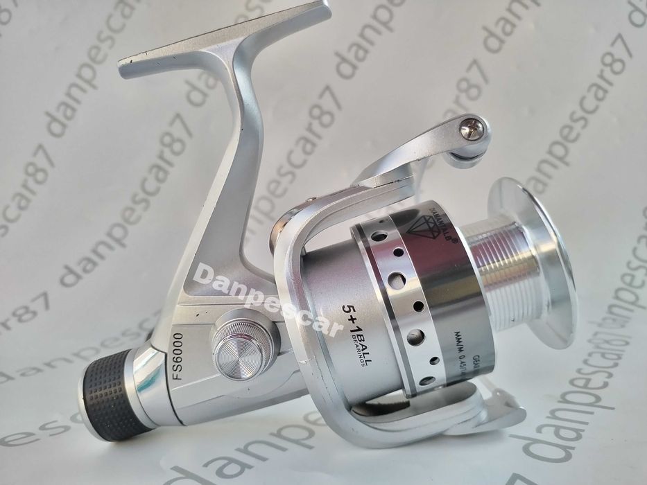 SET 4 Mulinete Crap DIAMANT FS6000 CU 6 rulmenti si TAMBUR METALIC