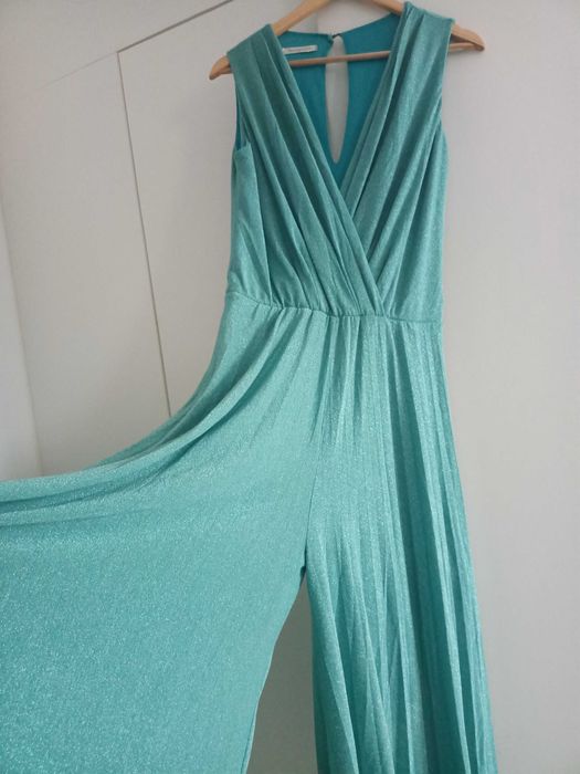 Salopetă stil rochie turcoaz M o piesă rară