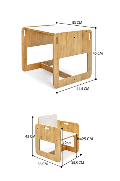 Дървена детска маса и стол за учене. Промоция!