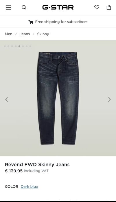 Оригинални дънки G-Star Raw Revend W34 , W36 нови мъжки скини фит