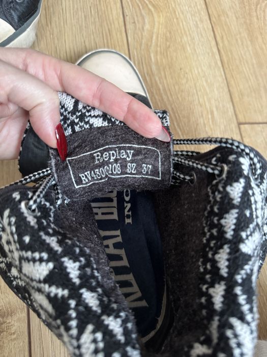 Replay водоустойчиви кецове боти черни с каракул 37 номер топли