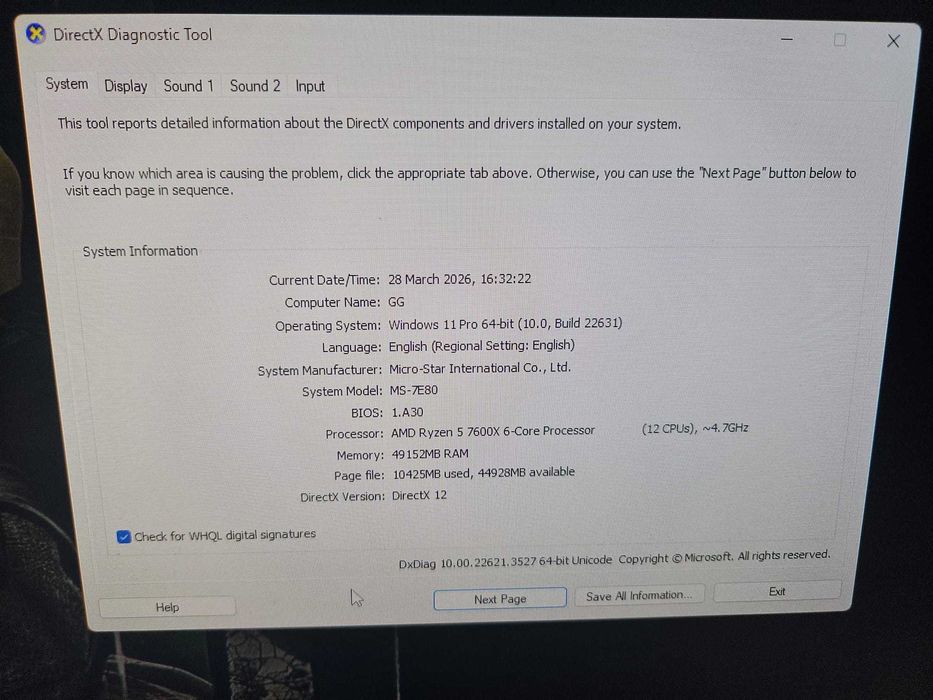 Ryzen 5 7600x 48GB DDR5 RAM 6800XT 16 GB VRAM