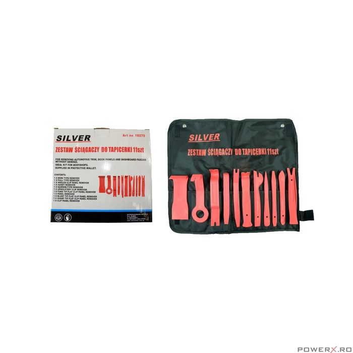 Set extractoare auto pentru tapiterie 11 elemente Silver