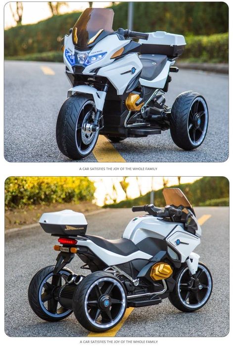 Самый большой полицейский мотоцикл для детей с мигалками и пультом