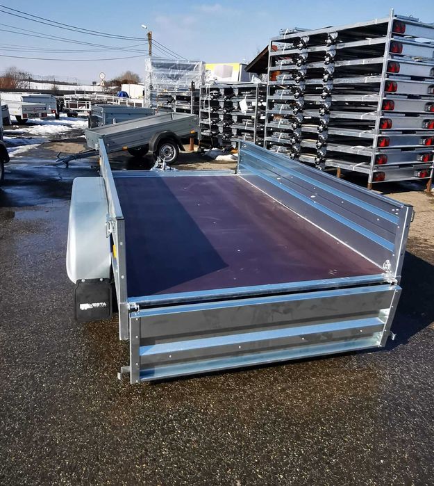 Remorcă 750 kg, VESTA 25 DA – doua axe,dimensiuni 250x135x38 cm- RATE