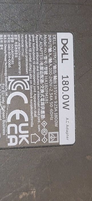 DELL 180W  Incarcator Slim 19.5V-9.23A fuctional mufa groasa