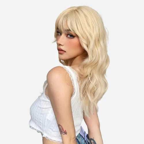 Руса чуплива перука 50 см с бретон