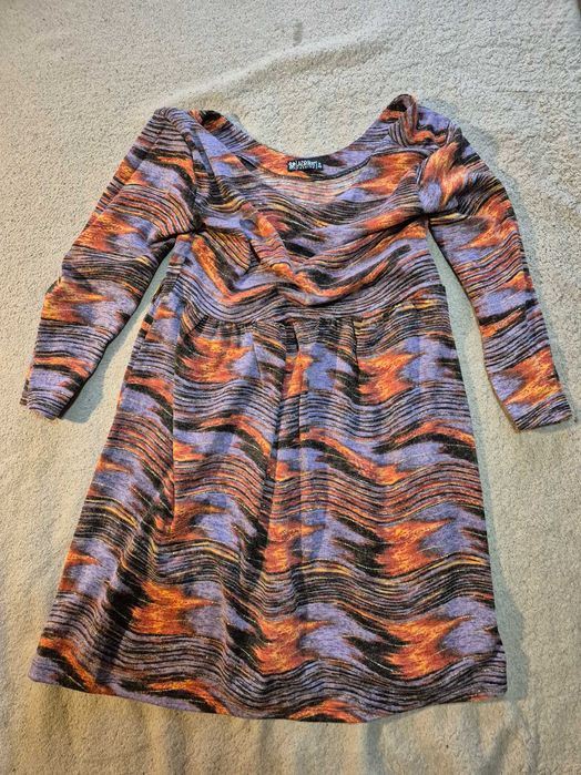 Rochie eleganta cu model abstract, marime 42, ADROM FASHION