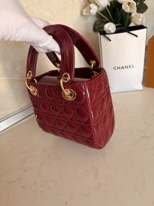 Дамска чанта Lady Dior mini cherry red