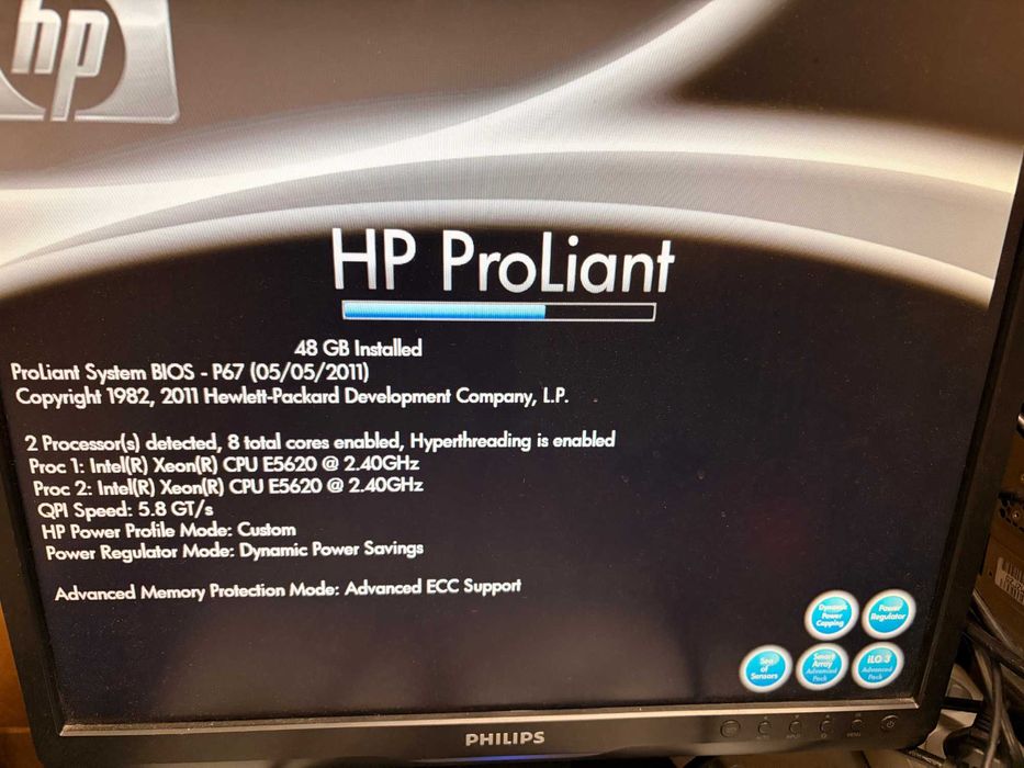 HP DL380 G7 2* Xeon E5620, 48GB RAM, 16*SFF сървър