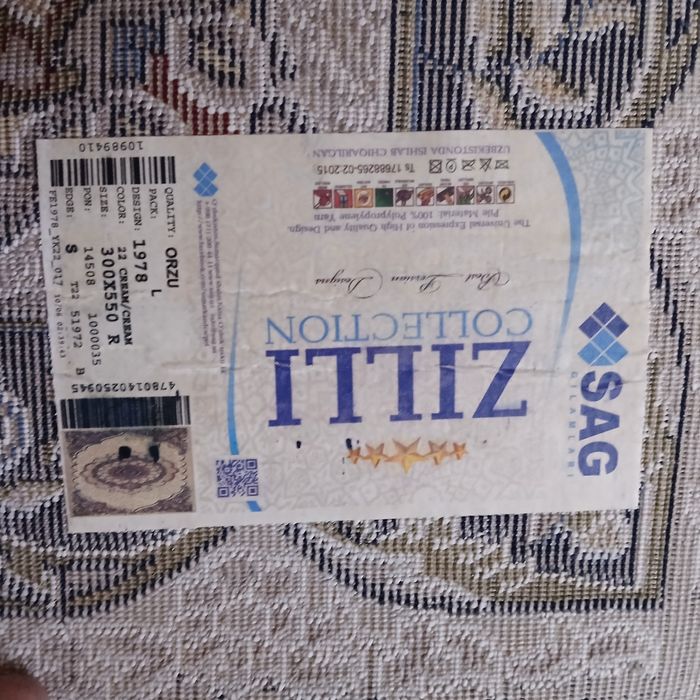 Gilam sotiladi Yec Sultan 5x3 va SAG ZILLI 5.5x3  qalin gilam