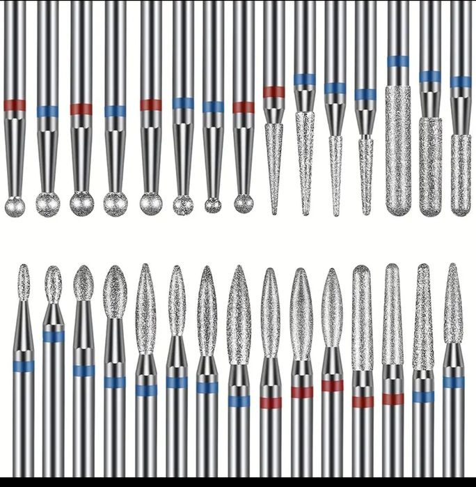 30 бр. Диамантени фрези за маникюр