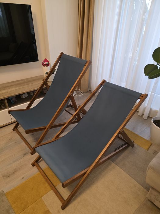Scaune / sezlonguri de plaja / gradina din lemn