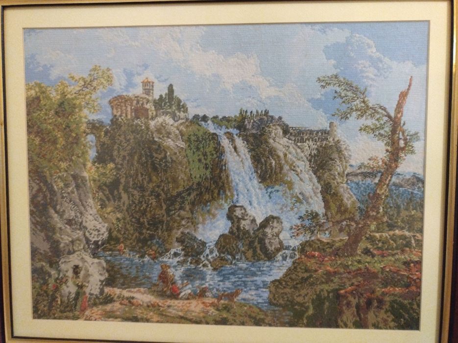 Гоблен  "Водопад в Тиволи", ръчно шит през 90те