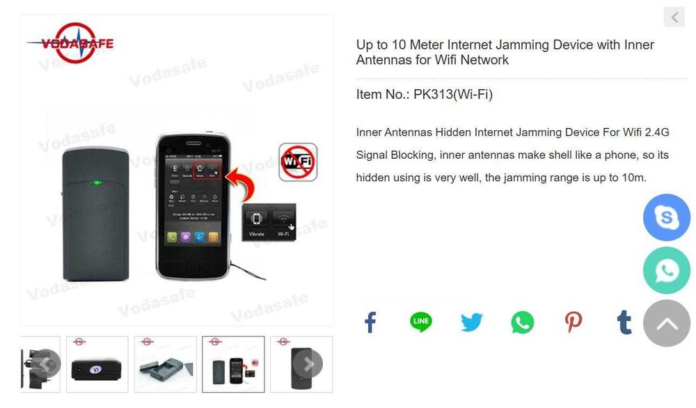 Персонален Заглушител Без Антени за Лична Защита Заглушаване 10 Метра