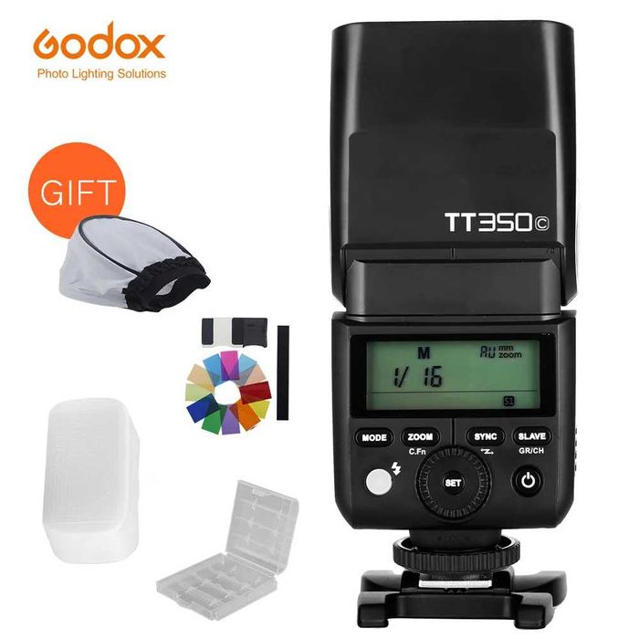 Компактна TTL светкавица Godox TT350 за Canon Nikon Sony