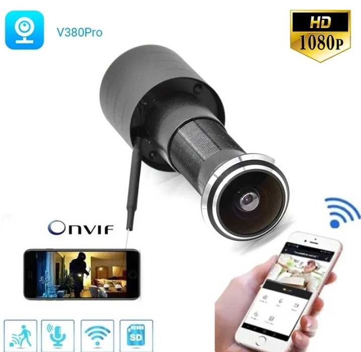 видеоглазок для двери сетевой v 380 с wifi.