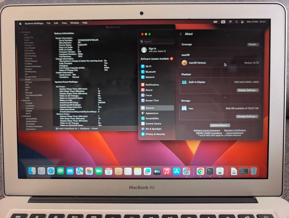 MacBook 13'' Air 2015, i5, 8GB RAM, 128 GB SSD