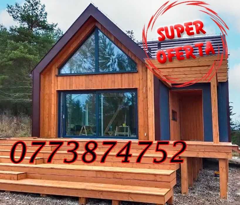 Cabane tip A, case modulare moderne pe structura metalica