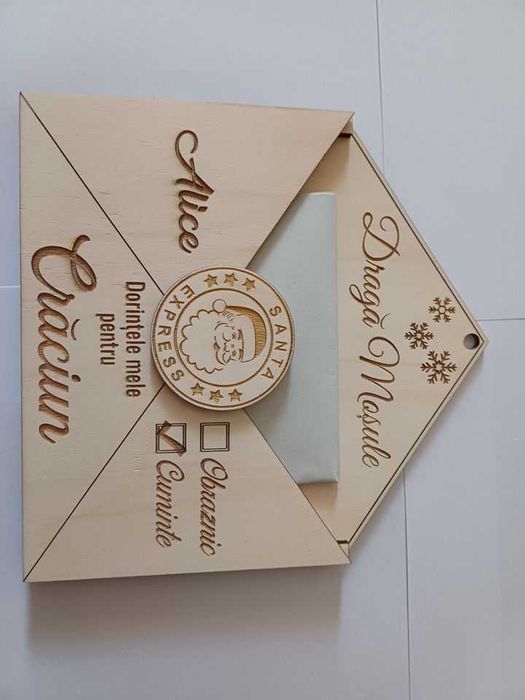 Confectionez Decoratiuni personalizate, plic pt. scrisoare catre Mosu'