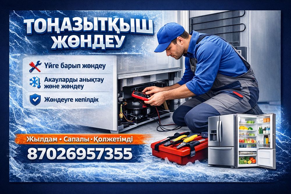 Тоңазытқыш және мұздатқыш камераларды жөндеу ремонт холодильник и моро