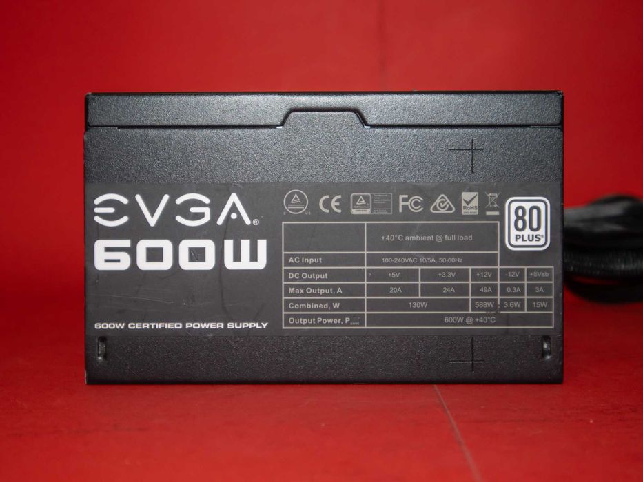 EVGA 600 W2 600W 80 Plus White Компютърно ATX захранване PC PSU 100-W2-0600-K2