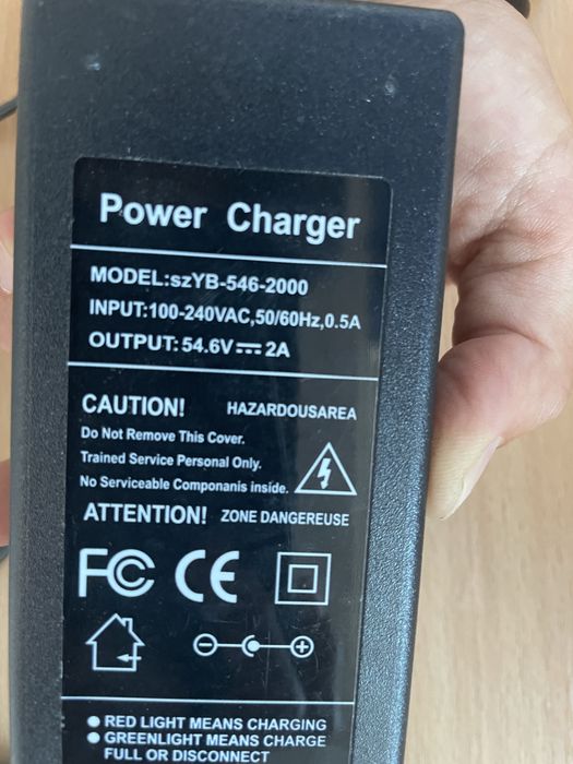 Încărcător 54.6V 2A + antifurt bicicletă