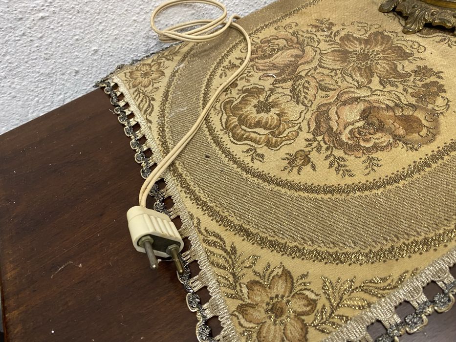 Стара френска лампа с месинг и оникс