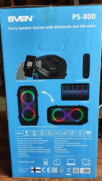 Портативная колонка Sven 100W