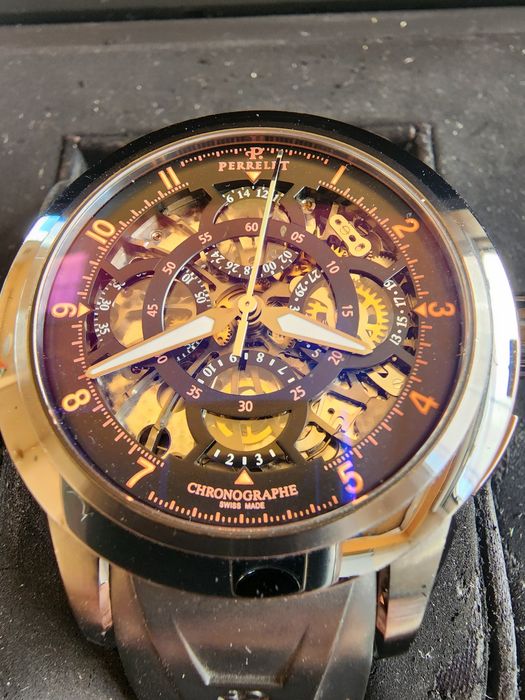 Автоматичен часовник Perrelet Chronograph Skeleton GMT