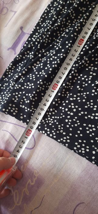 Rochie de zi cu imprimeu punctat - bleumarin închis