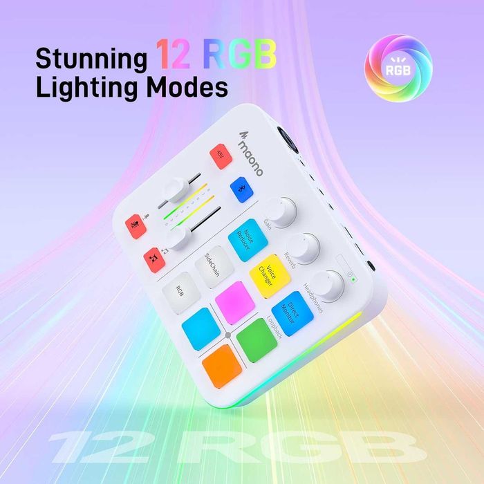 Геймърски аудио миксер MAONO G1 NEO в бял цвят (Нов)