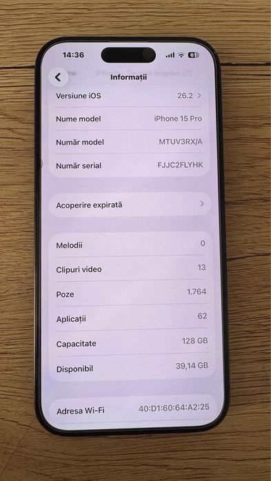 Vand iphone 15 pro