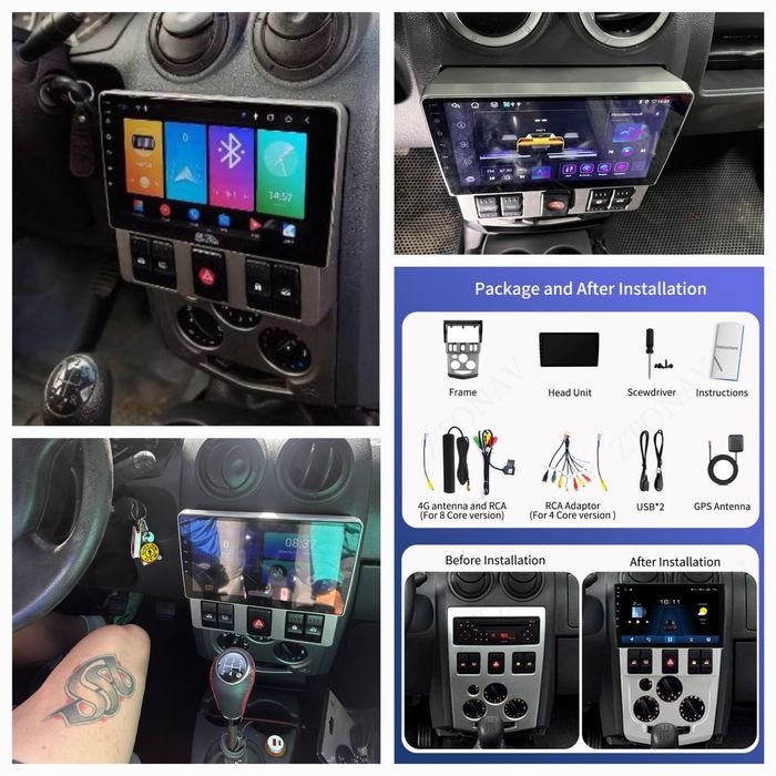 Navigatie Android Dacia Duster,Sandero,Logan cu rama.