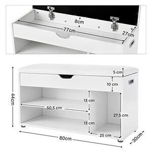 Бяла кожена пеика тип шкаф за обувки с рафтове !