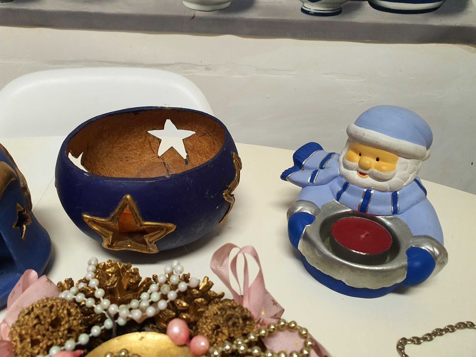 Decoratiuni de Craciun diverse culoare albastra