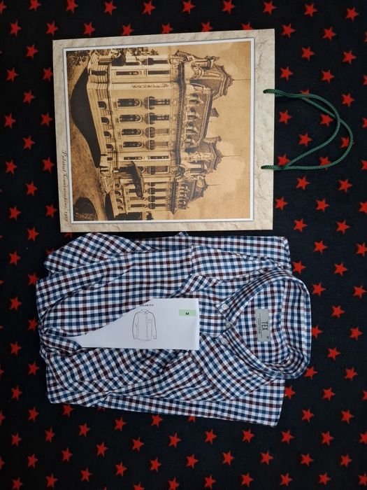 Camasa barbati casual smart M carouri regular fit cadou in în bumbac