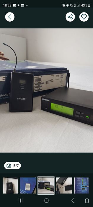 Shure SLX4 reciver instrument SLX1 Microfon wiriles Shure SM58