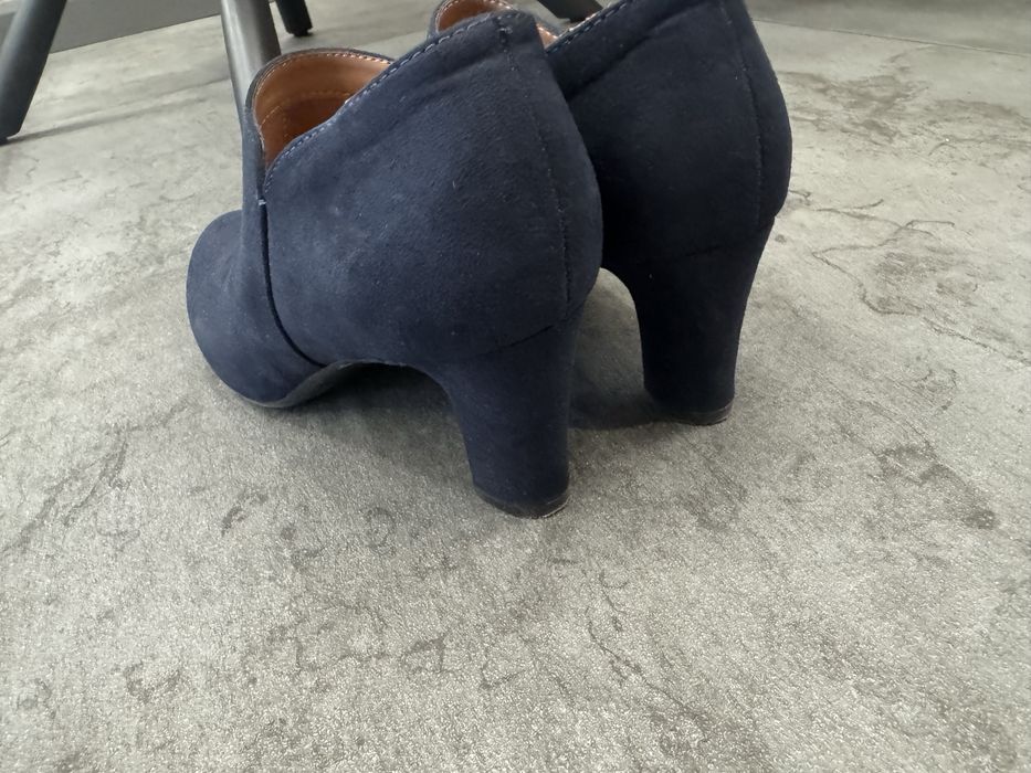 Велурени боти син цвят